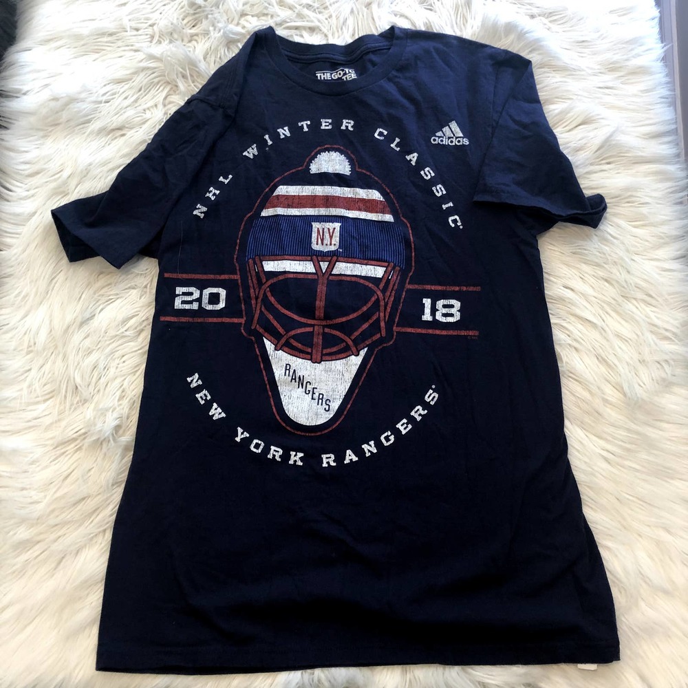 new adidas the go-to tee t-shirt nhl new york rangers hockey 2018 size medium